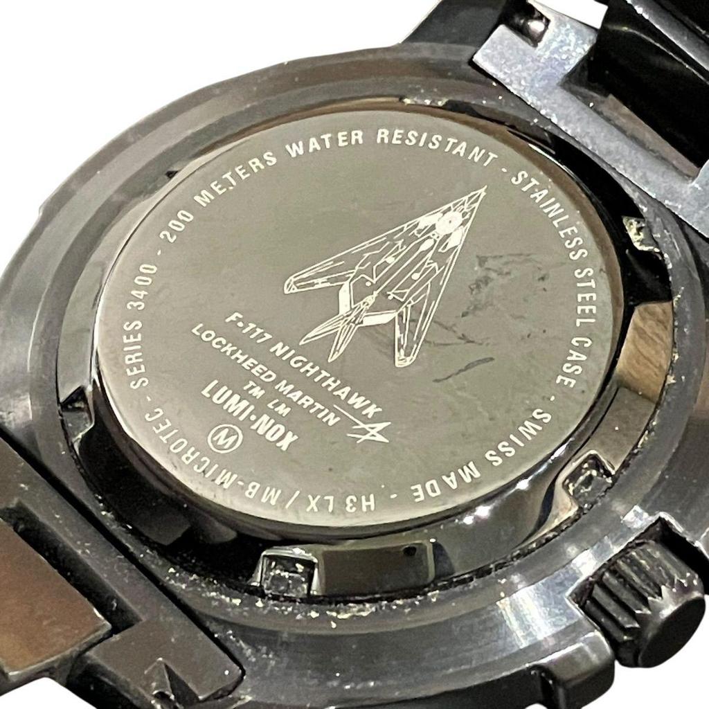 Б/у часы Luminox LUMINOX Nighthawk Общий вес около 143,6 г Нержавеющая сталь Нержавеющая сталь Кварцевые Черный циферблат 3400 Мужские
