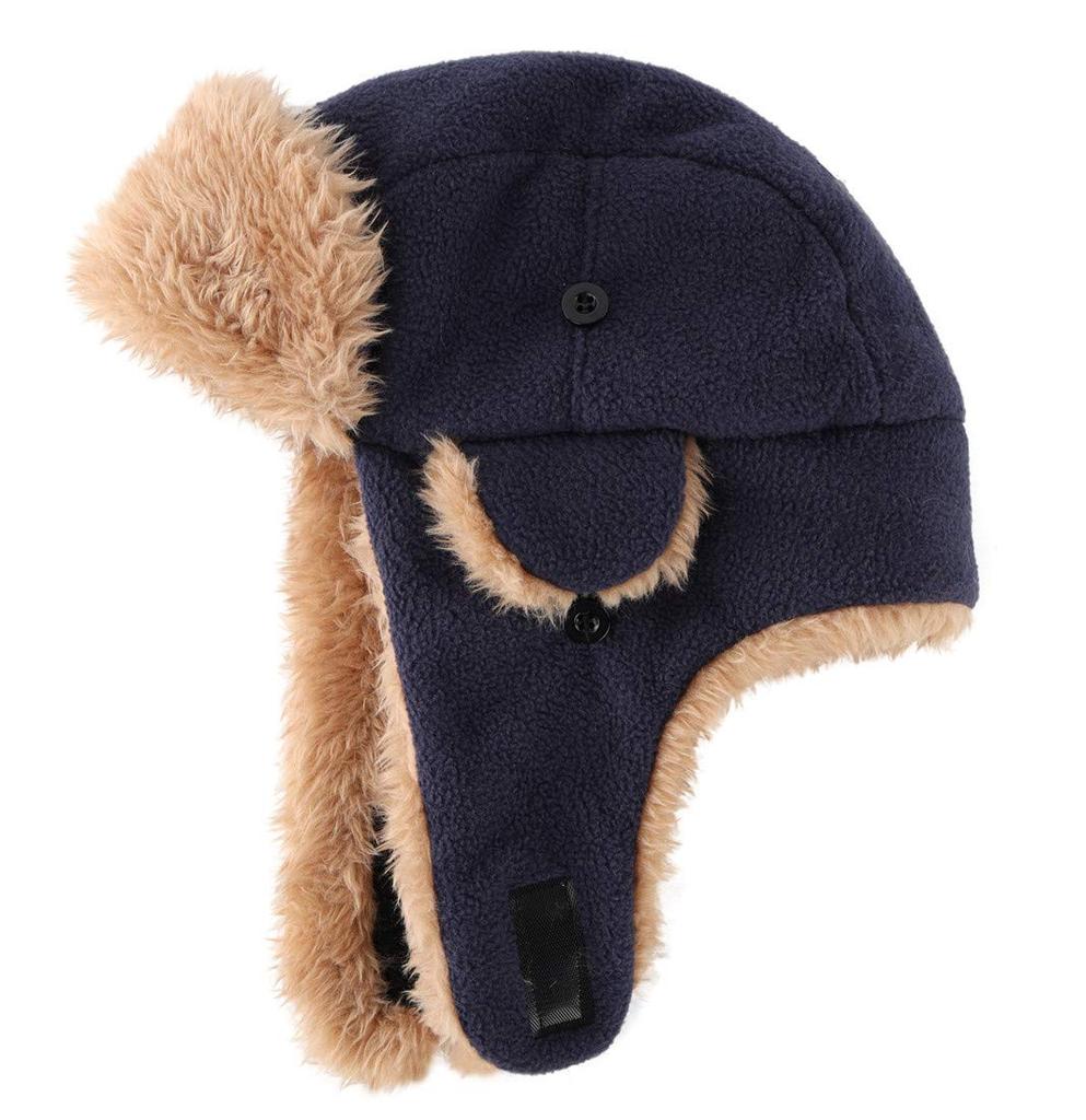 Conectaile Детская Зимняя Теплая Шапка с Ушками для Активного Отдыха и Холодная Шапка-Авиатор для Погоды Темно-синего Цвета, Мальчики, Лыжи,