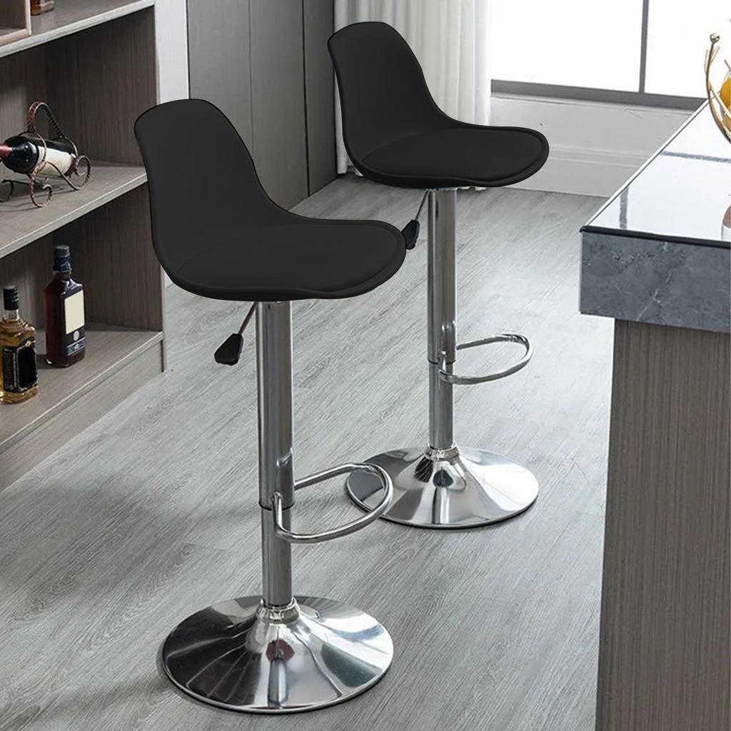 Bar Stools Set Of 2 Barstools Swivel Stool Height Adjustable Bar Chairs With Back PU Leather Swivel Bar Kitchen Counter Stools