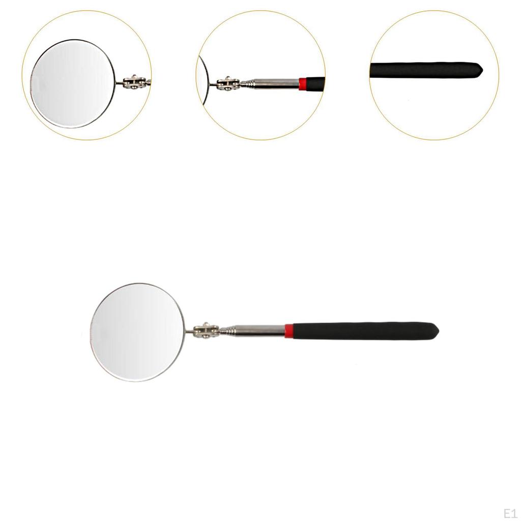 Automotive Inspection Mirror Auto Repair Telescoping Lightweight Comfortable Handle with Lamp