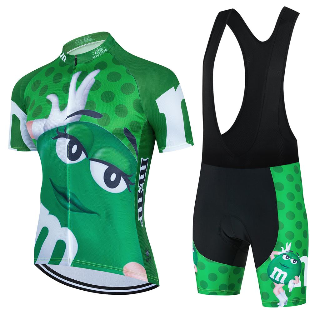 Summer Breathable Cycling Suit Set Cartoon Men's Cycling Jersey Short Sleeve Bicycle Outdoot Cycling Clothing Kit MTB Bike Wear Maillot Ciclismo
