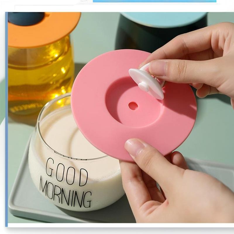 Cute Cat Ear Silicone Cup Lid, Dust‑Proof Round Mug Cover, Reusable Cup Topper Mug Lid Seal Drinkware