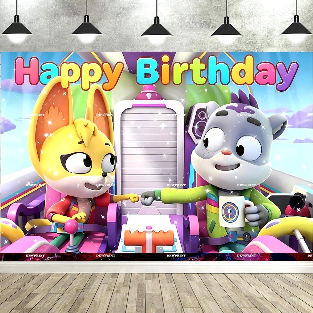 Dewprint The Creature C-Cases Birthday Party Backdrop Cartoon Themed Animals Party Decoration Supplies Birthday Party Banner703