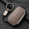 Metal And Goatskin Car Key Case Cover For Toyota Sequoia Cross Fortuner Prius Venza Alphard Vellfire Sienna Tundra Mirai Yaris