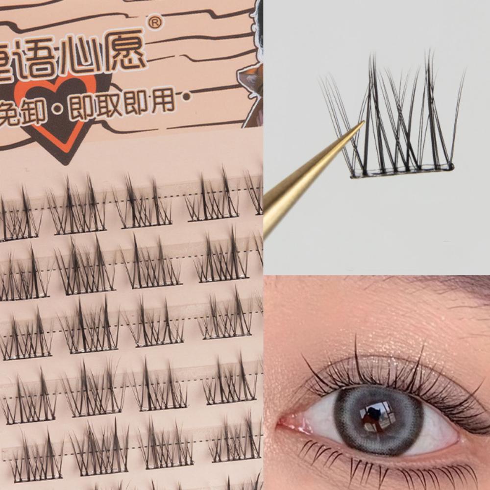 Reusable Adhesive False Eyelashes Wispy False Eyelash Clusters Self-adhesive Lash Clusters Makeup