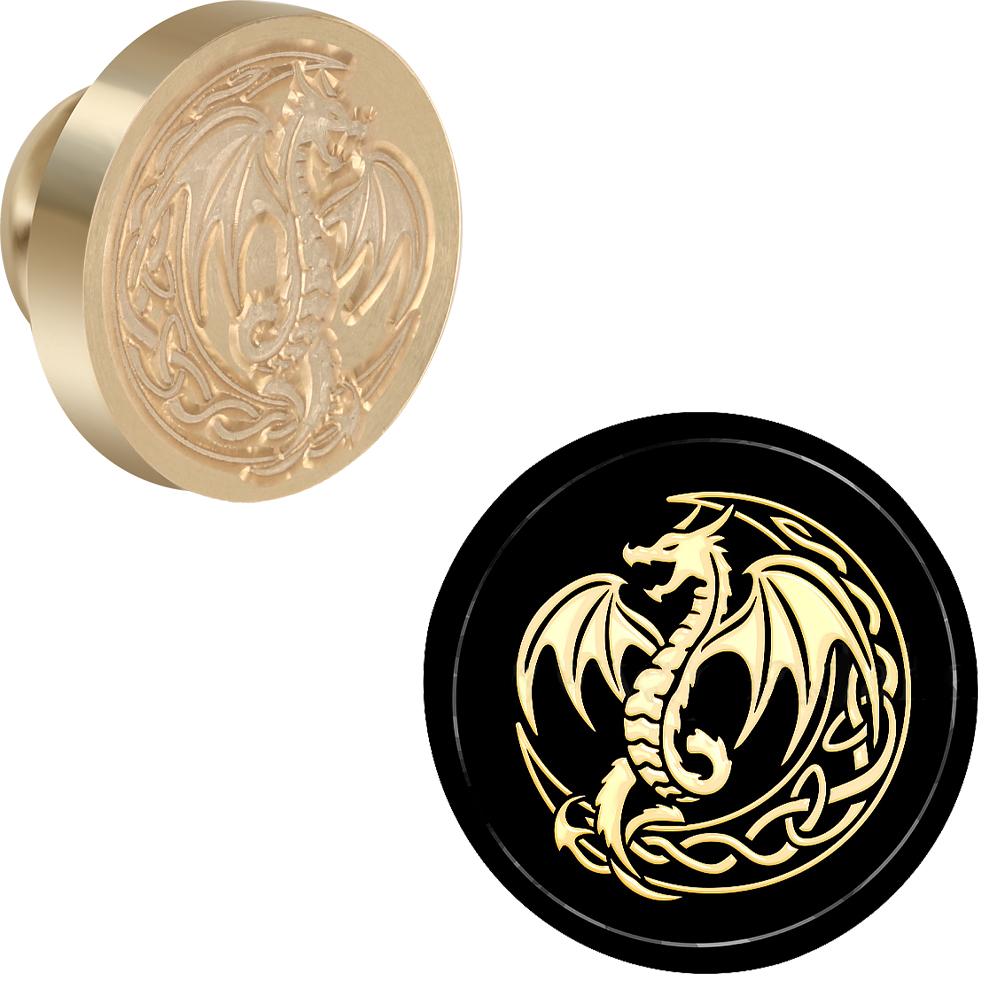 Лев, Краб, Змея, Слон, Дракон Печать из воска Ретро Печать из сургуча Коллекция животных 25 мм Съемная латунная головка для конверта