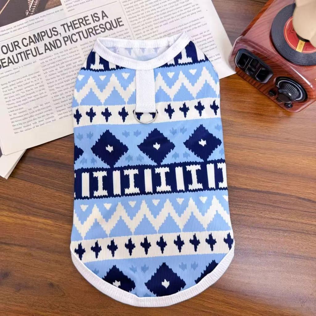 Pet cat summer ice silk thin breathable hair ethnic style vest suitable for large and small dogs and cats