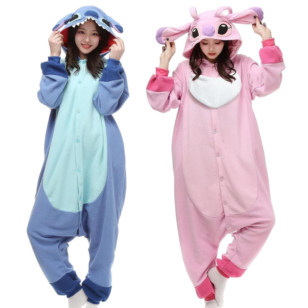 Stitch Kigurumi Combined Kigurumi Kigurumi One Piece Couple Loose School Pink M [CHALAN] Pajamas, Pajamas, Pajamas, Pajamas, Adults, Winter, Unisex,
