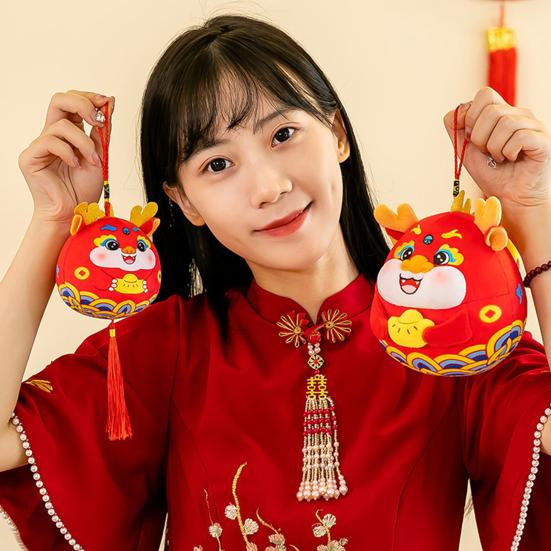 3D Chinese Dragon Hanging Decoration Golden Ingot 2024 Year of The Dragon New Year Cartoon Dragon Ornament Pendant Home Decor Spring Festival Gift