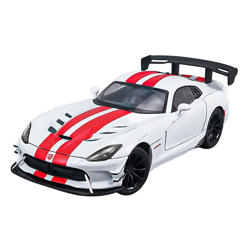 1/24 Dodge Viper ACR SRT Модель спортивного автомобиля из сплава Литой металл Гоночные автомобили для трека Модель автомобиля Звук и свет Детская игрушка Подарок