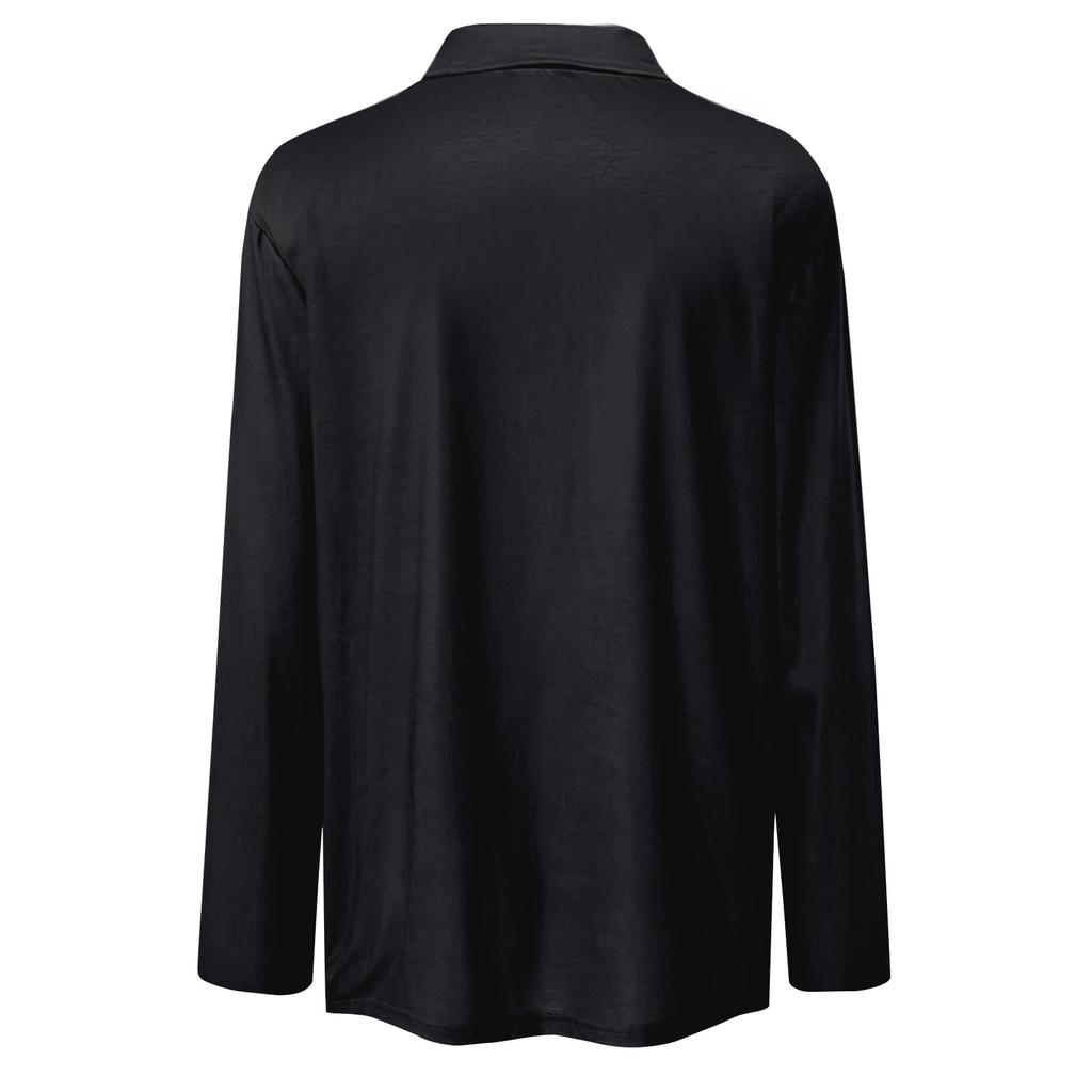 Women's Autumn And Winter Tops V-Neck Solid Color Casual Fashion Top T-Shirt