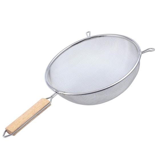 Stainless Steel Mesh Strainer with Wooden Handle Fine Mesh Filter Spoon Wire Sieve