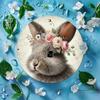 Retro Easter Rabbit Metal Tin Sign Round Wall Decor Rustic Holiday Party Home Garden Porch Decoration 2D Plaque