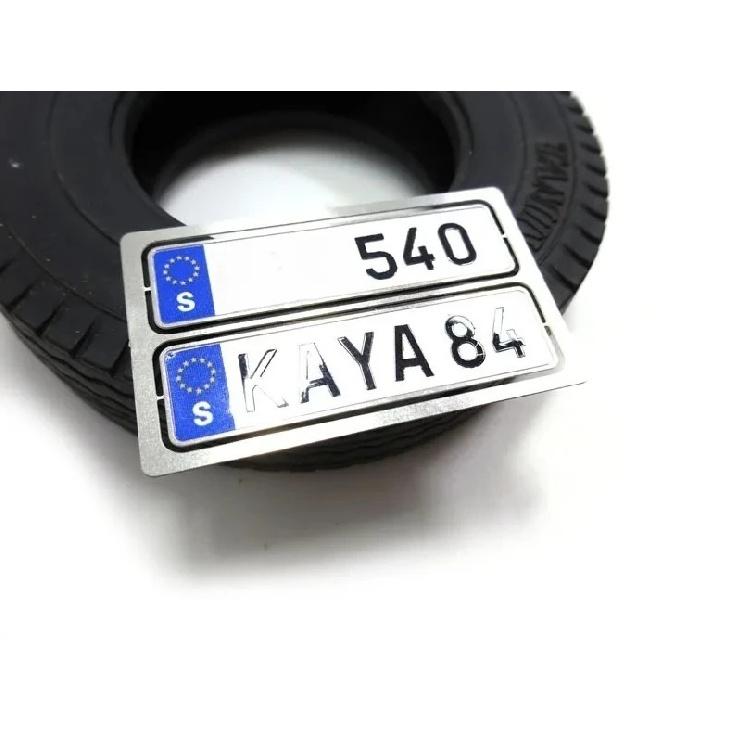 Digital Metal License Plate Decorate for 1/14 Tamiya RC Truck For scania For man For volvo