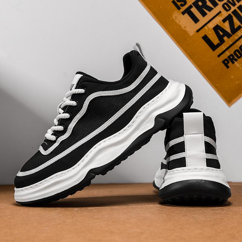 2026 New Men Mesh Thick Sole Lightweight Sports Sneakers Breathable Comfort Non Slip Outdoor Daily Walking Casual Footwear