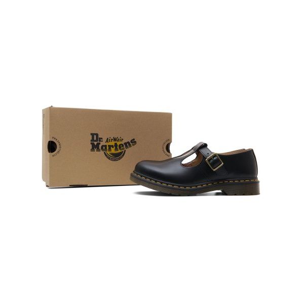 Dr. Martens Туфли Мэри Джейн Polley из гладкой кожи черного цвета (Женский) Женские кроссовки 14852001