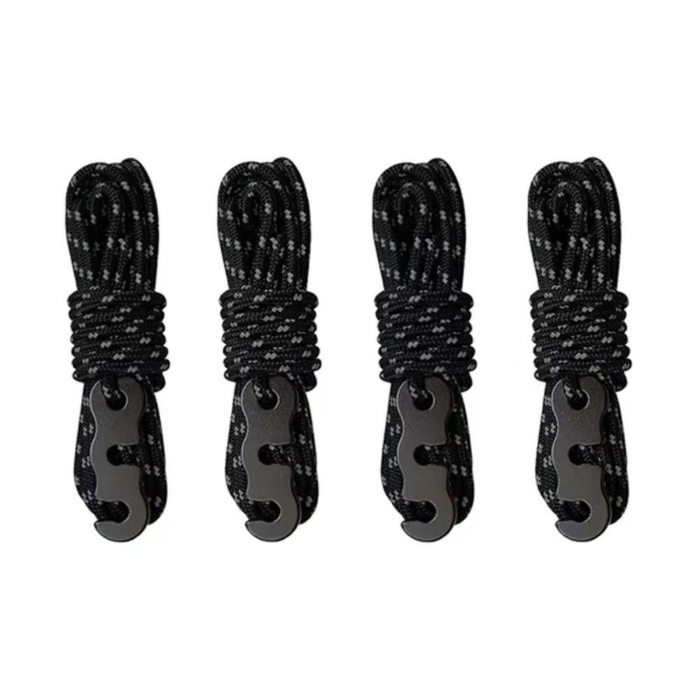 4Pcs Reinforced Reflective Camping Ropes with Buckles Windproof Rope Guy Lines Camping Accessories