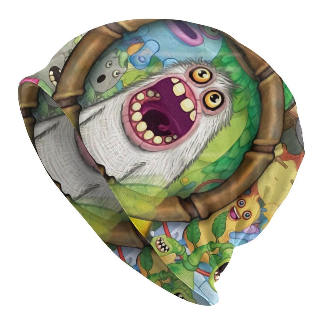 Зимняя теплая шапочка с изображением моих поющих монстров, женская шапка с напуском, модная шапка-бини в стиле аниме с героями мультфильмов, уличные лыжные шапочки с черепами, шапки