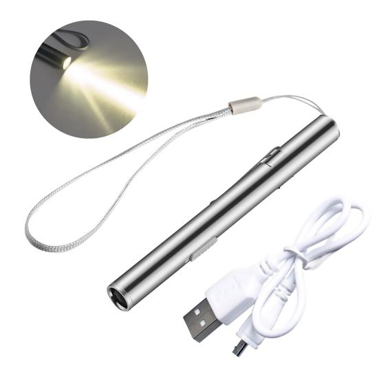 Medical Handy Pen Rechargeable Mini Energy-saving Light USB Flashlight LED Torch