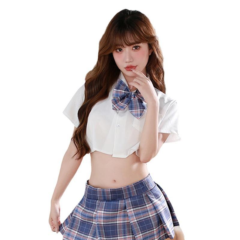 Erotic Underwear Large Size Japanese Pleated Skirt Cosplay Student Costume Jk Uniform Seduction Innocent Suit Woman