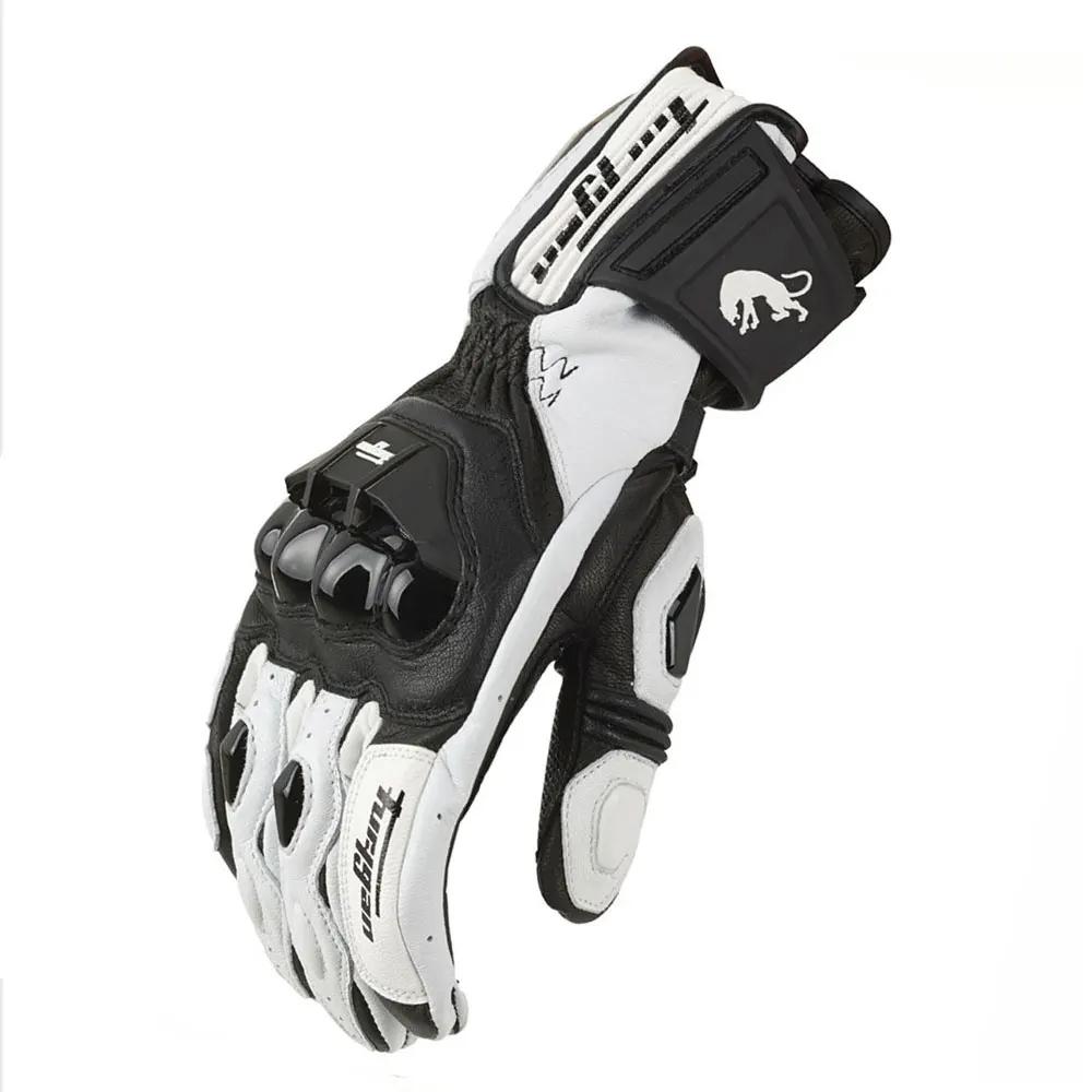 Retro Motorcycle Riding Gloves Leather Accessories Wear-resistant Motocross Knuckle Guard Finger Moto Crycling Glove gp for Men
