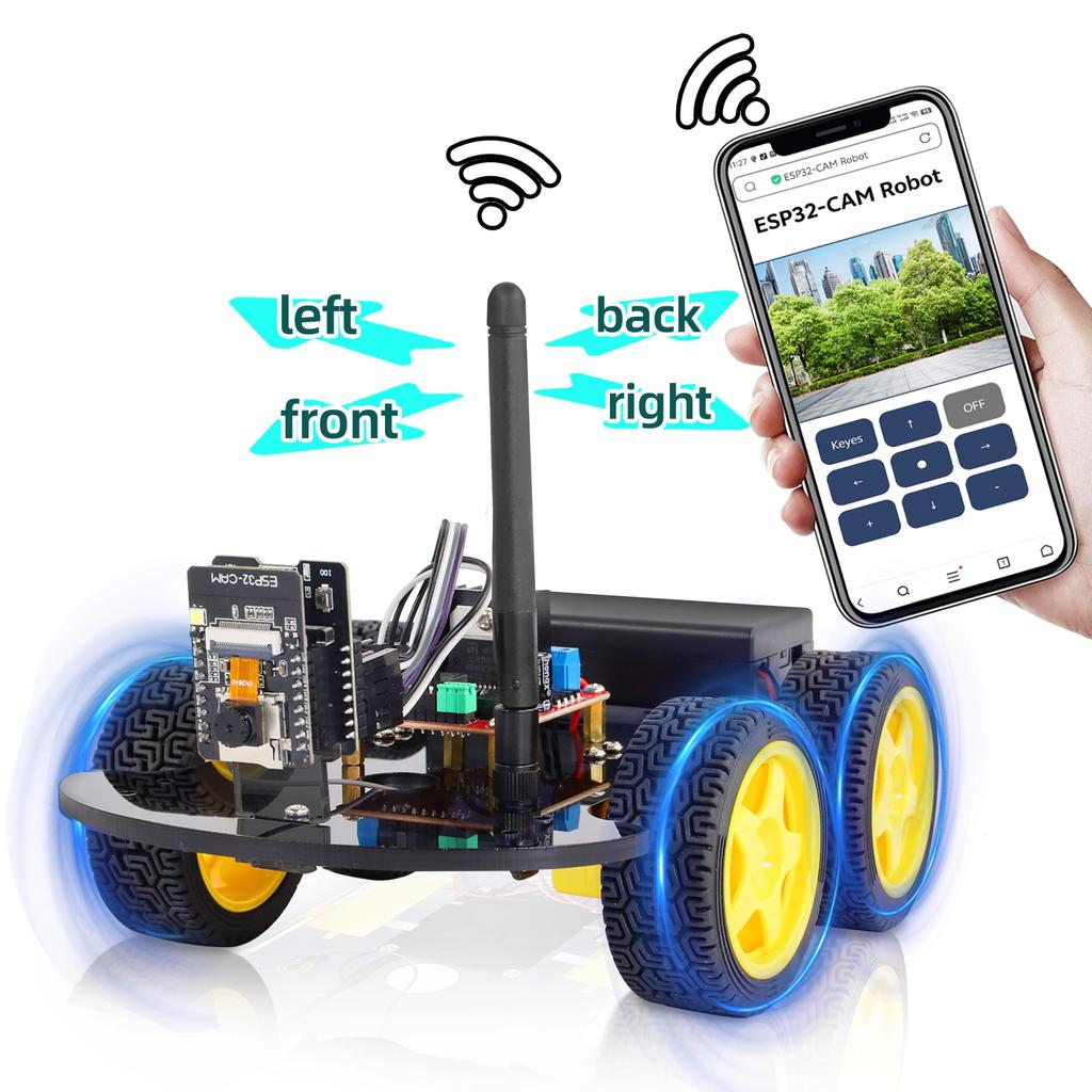 Keyestudio ESP32-Cam 4WD&2WD Набор Робота-Машинки WIFI&Камера Умная Машинка Для Arduino ESP32 Робот Изучение Программирования Проект Робототехнический Набор
