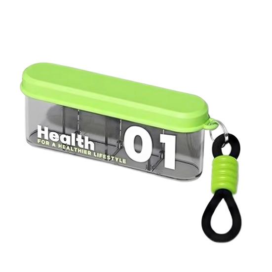 Portable Pill Box 4 Compartments Transparent Pill Case Travel Pill Organizer Tablet Dispenser with Slider Lock