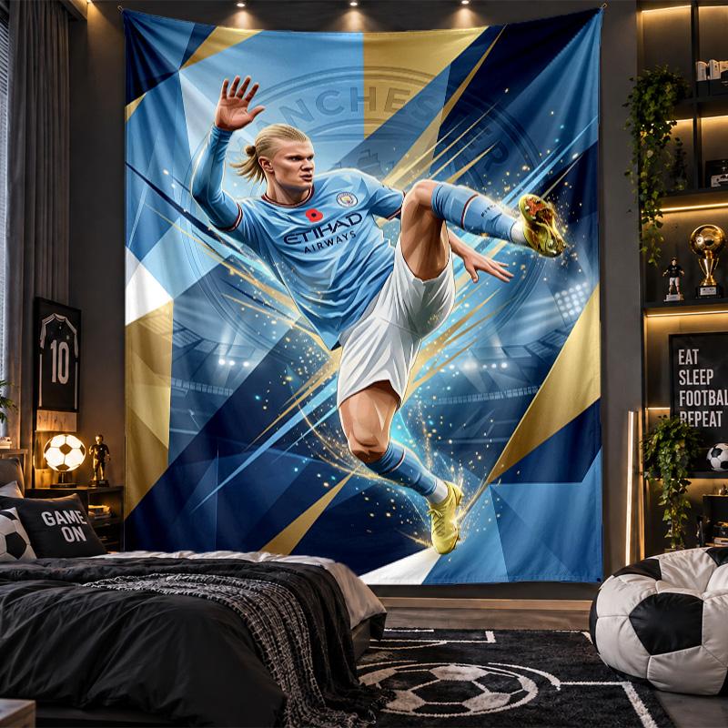 Wall Hanging Tapestry Erling Haaland Print Cloth for Living Room Bedroom Home Decor