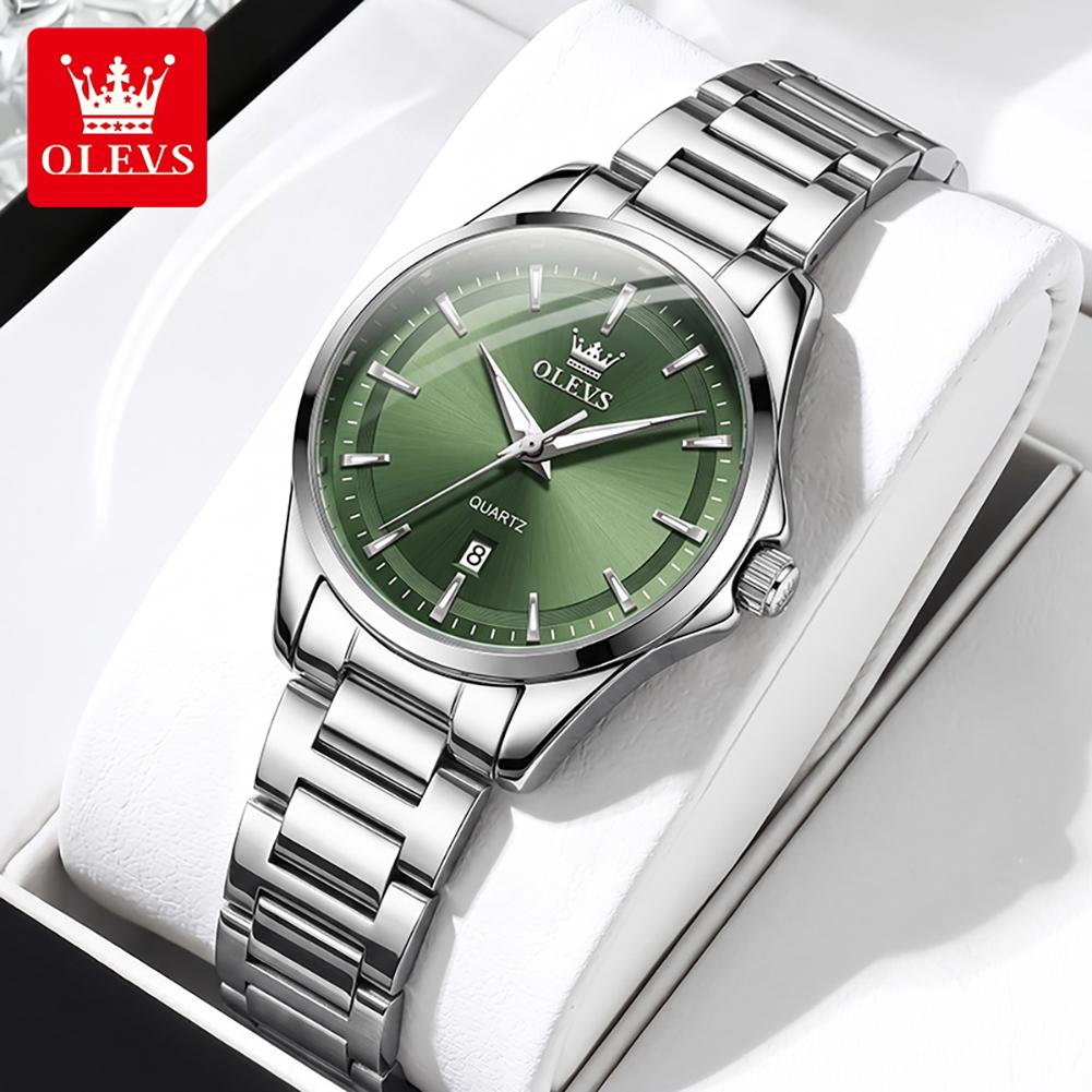 OLEVS 7090 Women's Quartz Watches Minimalist Luxury Elegant Watches for Woman Dual Calendar Trendy Ladies Dresses Wristwatch New