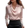 Satin Women Shirt Vintage Long Sleeve Blouse Silk Elegant Womens Tops Commuting White Shirt Autumn Female Clothing