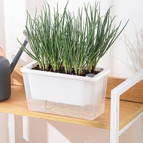 Самополивающийся горшок для растений Пластиковый цветочный горшок с резервуаром Легко наполняемый горшок для растений с фитильными шнурами для суккулентов, зеленого лука, балконного подоконника, садоводства