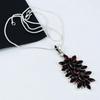 Red Garnet Gemstone Handmade 925 Sterling Silver Electroform Flower Necklace, Red Garnet Silver For Wife Unisex Pendant Easter Gifts