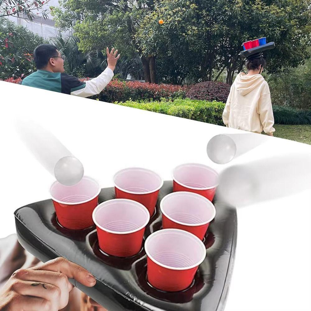 Triangle Cap Inflatable Pong Hat Premium PVC Party Toss Game Game Props Beer Cup Holder Bar Party