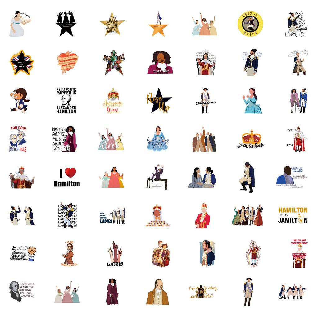 55 Hamilton Musical Graffiti Stickers Decorate Scooter Laptop DIY Stickers