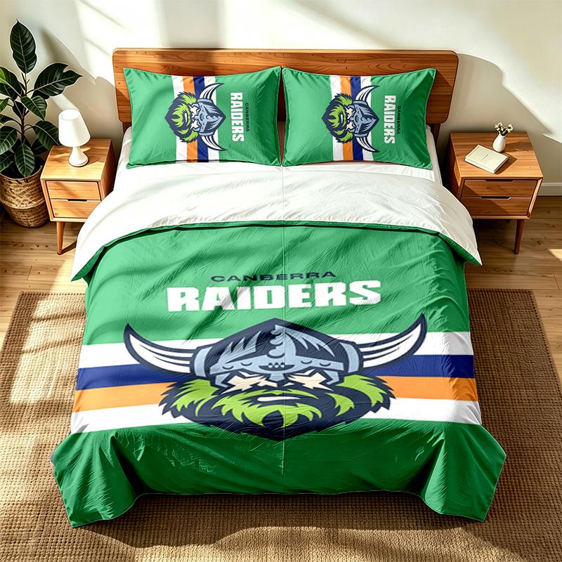 Canberra Raiders (23) 3pc set suitable for master bedrooms soft and comfortable an ideal gift for family and friends Includes one duvet cover and two