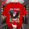 Футболка к 250-летию США Празднование 250-летия Америки День Рождения Хлопок Короткий Рукав Графические Футболки Camisetas
