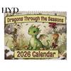 Dragon Fantasy Calendar 2026 Pastoral Dragons Through The Seasons Wall Monthly Office or Home Planner Gift for Enthusiasts