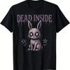 Dead Inside Emo Goth Punk Zombie Bunny Graphic Tee for Unisex Casual Crew Neck Short Sleeve T-Shirt