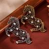 1/2 шт. Брошь в виде животного Год Лошади Полый дизайн Сверкающие стразы Одежда