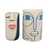 Artistic Resin Semi-Face Vase Desk Ornament Dried Flowers Home Decor Unique Face Theme