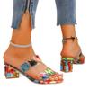 Модная обувь для женщин 2024 года, модные женские тапочки, летние разноцветные туфли с открытым носком и толстым каблуком, большой размер 43, пляжные тапочки для женщин