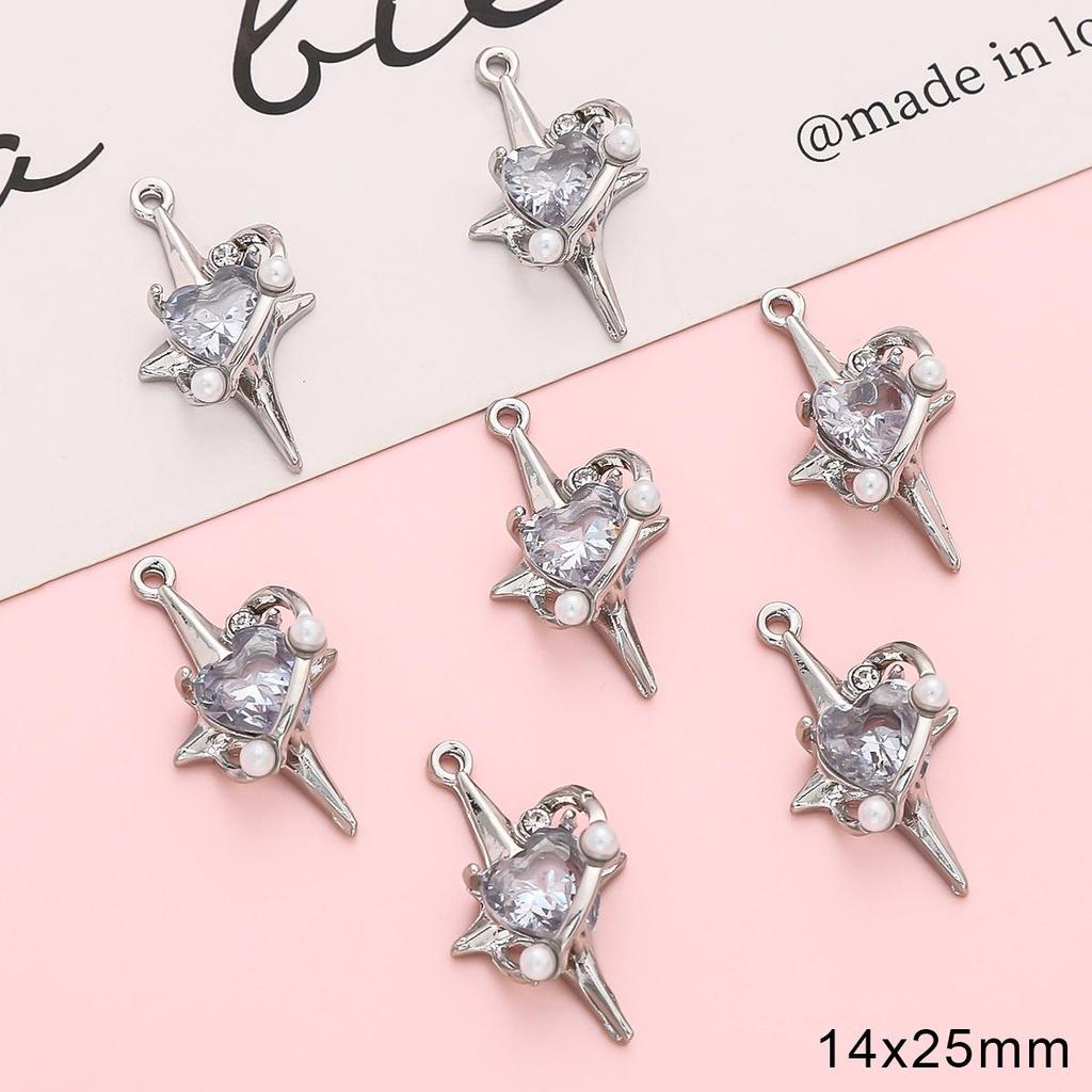 Золотой/серебряный цвет сплава Алмазное сердце роза бабочка кулон для изготовления ювелирных изделий DIY ожерелье браслет серьги