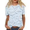 Женская повседневная футболка с 3D-цветочным принтом, с коротким рукавом, пуловер, с круглым вырезом, топ с коротким рукавом