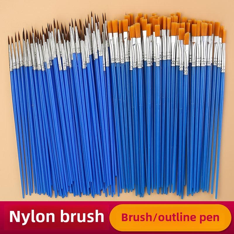 100 шт. набор для детей нейлоновые волосы цифровая масляная живопись ручка граффити раскраска кисть гипсовая линия крючок ручка акварель