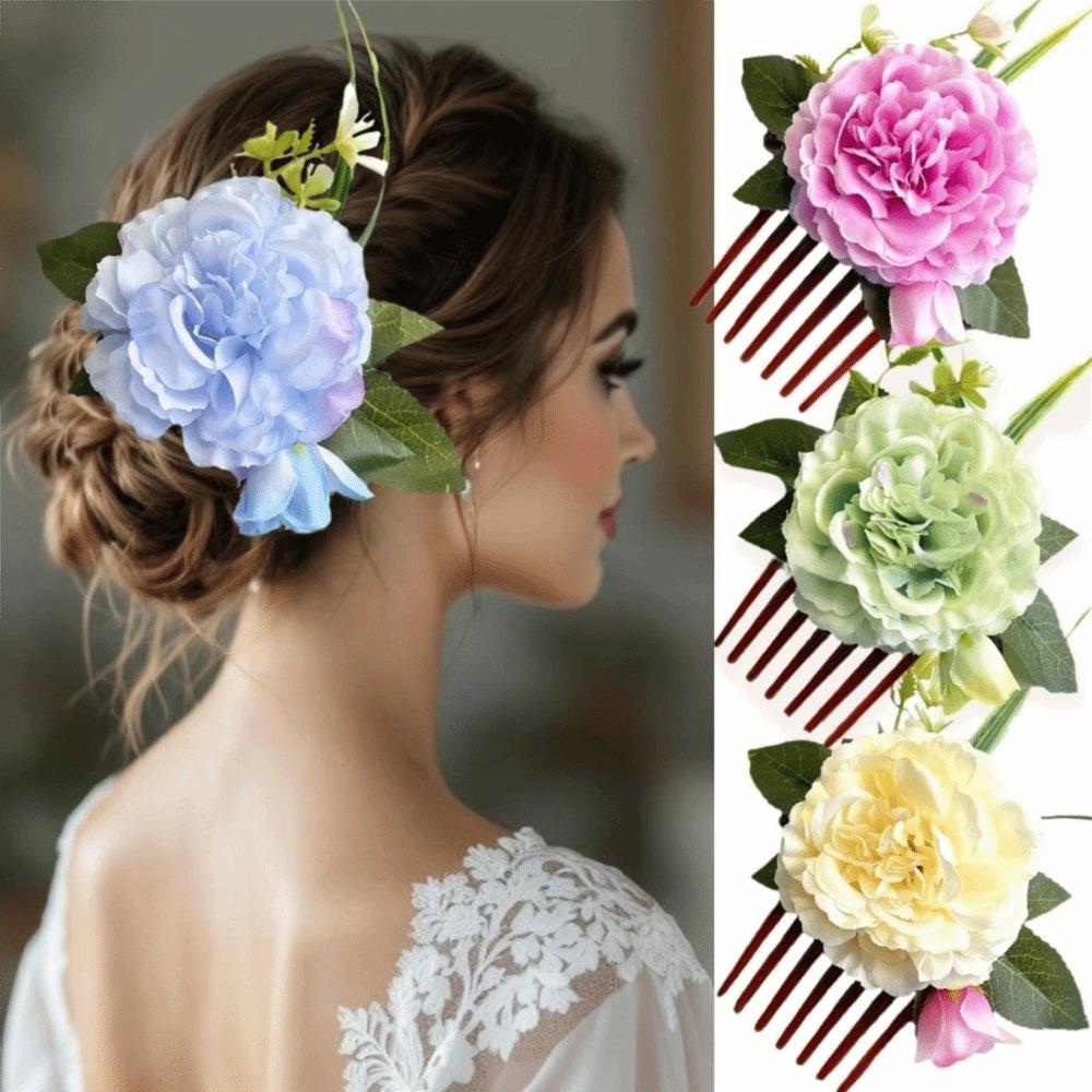 Bohemian Flower Hair Comb Hair Clip Wedding Bride Accessories  Water Splashing Festival