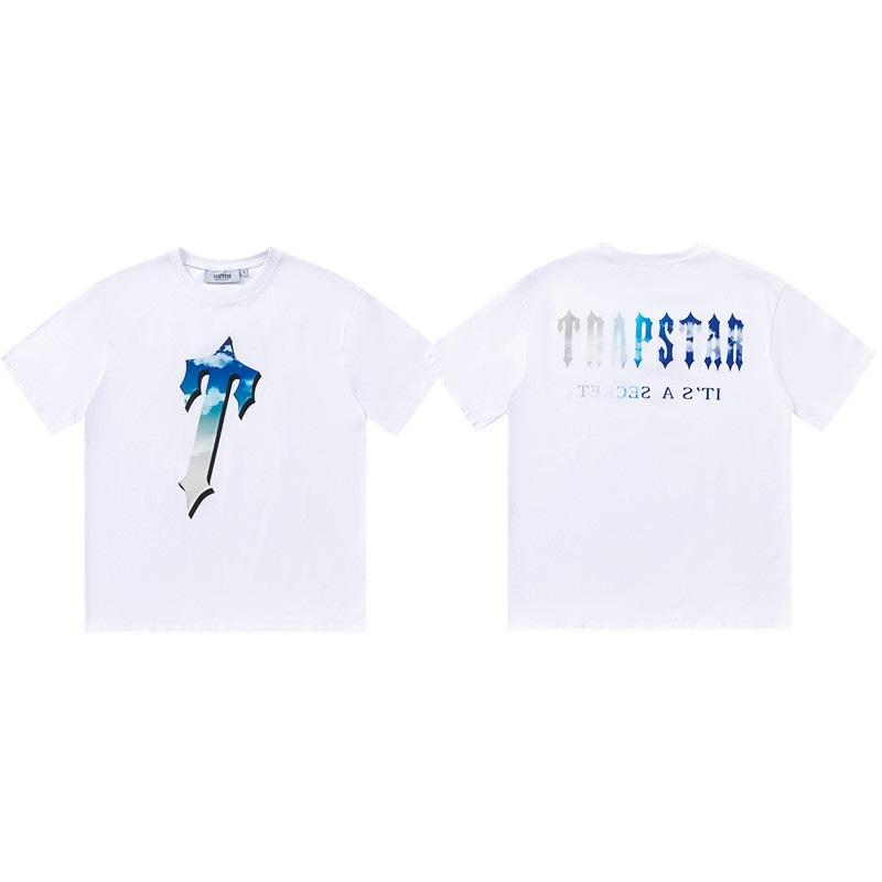 Cross-border new graffiti letter printing European and American street trendy brands loose and versatile casual men's and women's short-sleeved round
