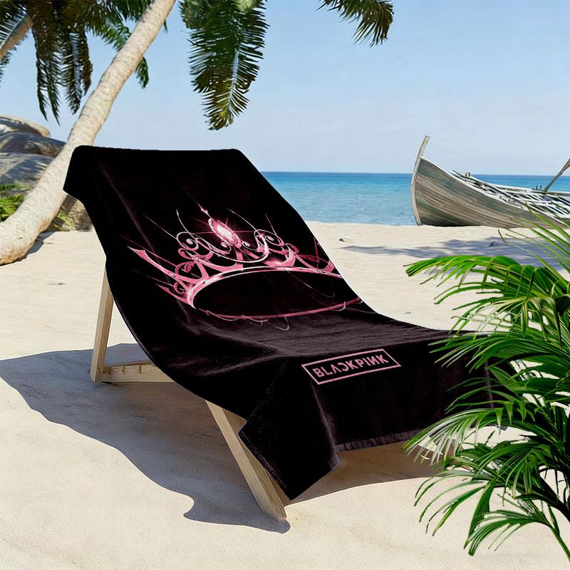 Blackpink Print Beach Towel, Large Soft Quick Dry Towel for Beach Camping Swimming