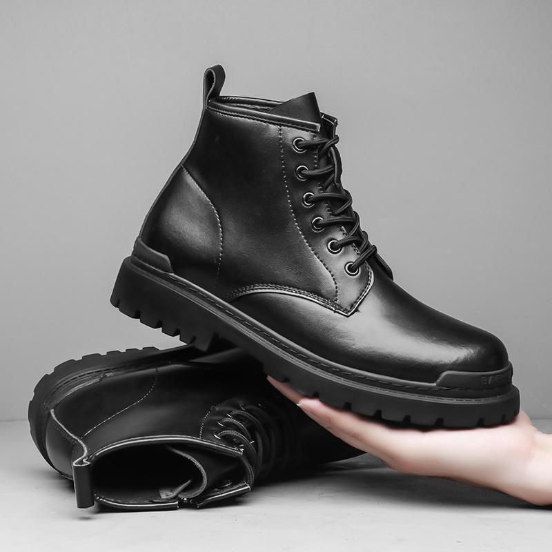 Мужские ботинки ретро-качества из натуральной кожи, деловые ботинки на шнуровке, однотонные, мужские военные тактические ботинки, черные, повседневные туфли, размер 38-45