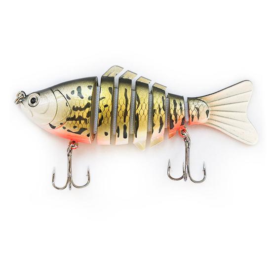 10CM/15.5G Multi-Jointed Fishing Lure with Hooks Realistic 7-Section Swimbait Bionic Hard Artificial Bait Freshwater Saltwater Fishing Accessories