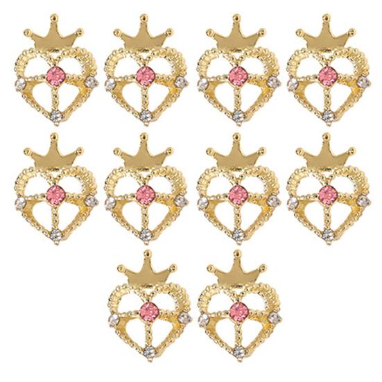 10 шт. стили для ногтей, украшения со стразами, блестящий маникюр, искусство DIY, разнообразные 3D Корона, сердце, подвеска для ногтей